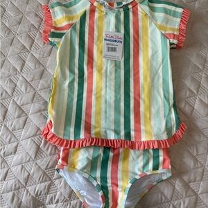Ruffle Butts Striped Swim Set